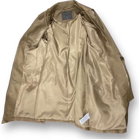Ci Sono by Cavalini Jacket Womens Sz M Brown Faux Leather Belted Collar Jacket - Picture 7 of 9